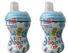 2 pc Re-Play Soft Spout Sippy Cups 8 Oz Travel Cap in Pool