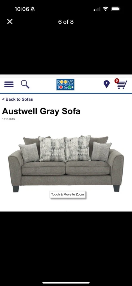 Sofá pequeño $300 habitaciones 2 Go - Cojines reversibles ¡Perfecto estado! Apenas usado Foto 3 de 4