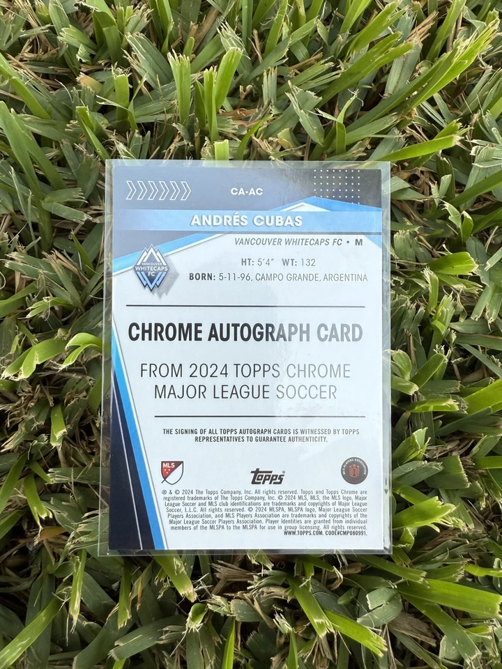 2024 Topps Chrome Vancouver white Caps Andres Cubas Autographed 10/99 - Image 2 of 2