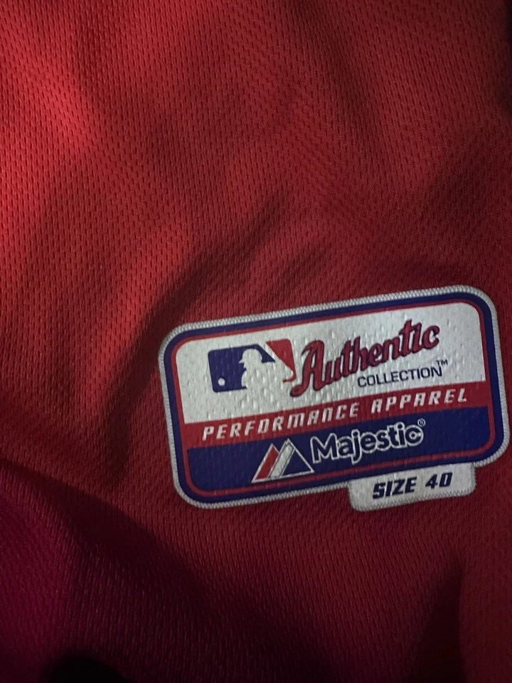 Mike Trout Los Angeles Angels Authentic Jersey Red, Majestic, Anaheim - Image 4 of 4