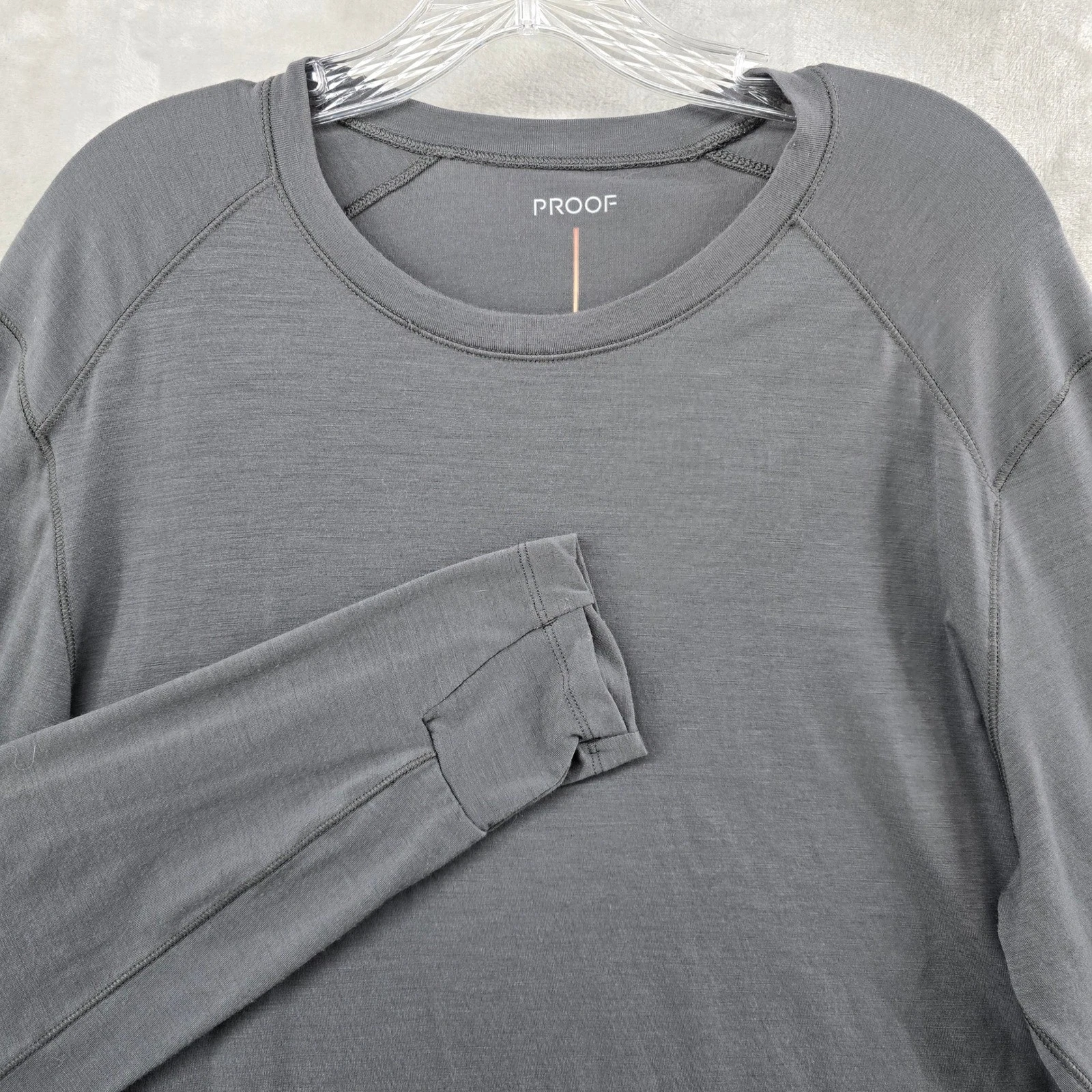Proof 72-Hour Merino Tee Mens XL Gray Long Sleeve Crewneck Base Layer Huckberry