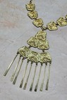 Vintage 1960's 70"s Lisner Gold Tone Filigree Dangle Statement Necklace — photo 4