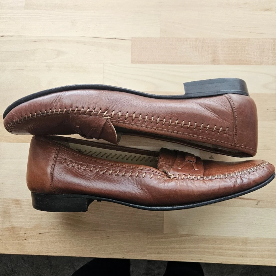 Mocassim social Stanley Blacker feito na Itália masculino 11 M couro - Imagem 3 de 4