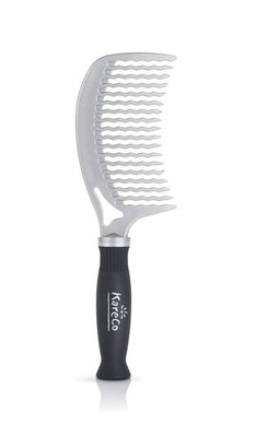 KareCo Tangle Buster Detangling Comb   Wide Tooth 1 Count (Pack of 1), Silver