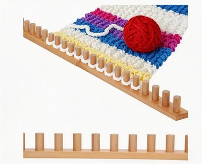 Sienson 52'' Chunky Knitting Loom for Blanket Making   Foldable Wood Frame, Po...