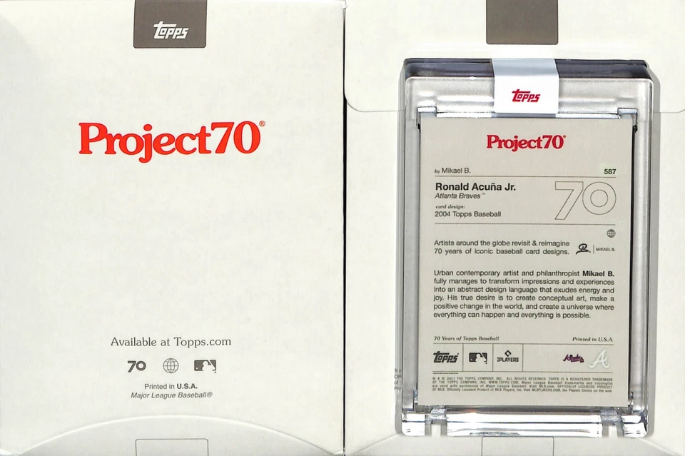 2021 TOPPS PROJECT 70 #587 2004 RONALD ACUNA JR. - ATLANTA BRAVES - MIKAEL B. - Image 2 of 2