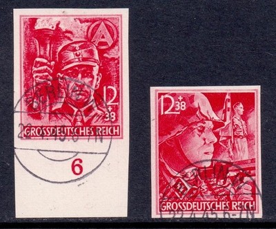EBS Germany 1945 - SA & SS - Imperforate  Used  - Forged CDS - Michel 909-910 U