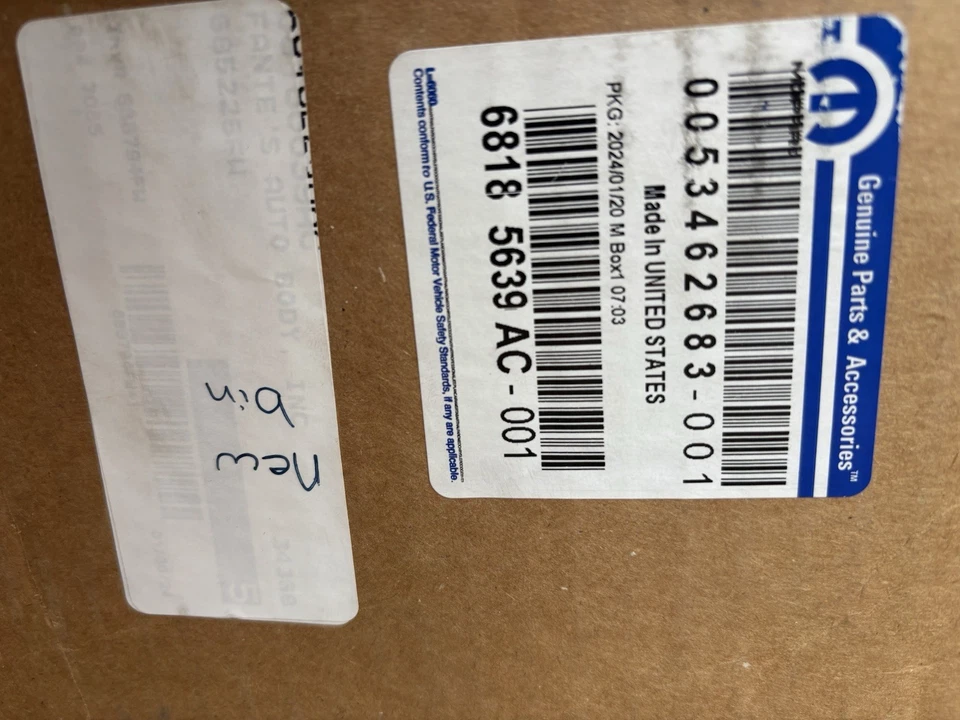 Campana extractora Mopar 68185639AC - OEM genuina imprimada de fábrica hecha en EE. UU. Nueva Foto 4 de 4