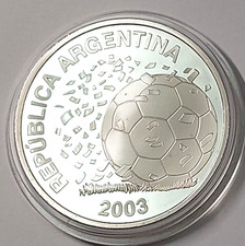 Argentina 5 Pesos 2003 Proof Silver 925 Ø40mm 27.12g Football FIFA World Cup 2006 FRG 83.25 per troy oz