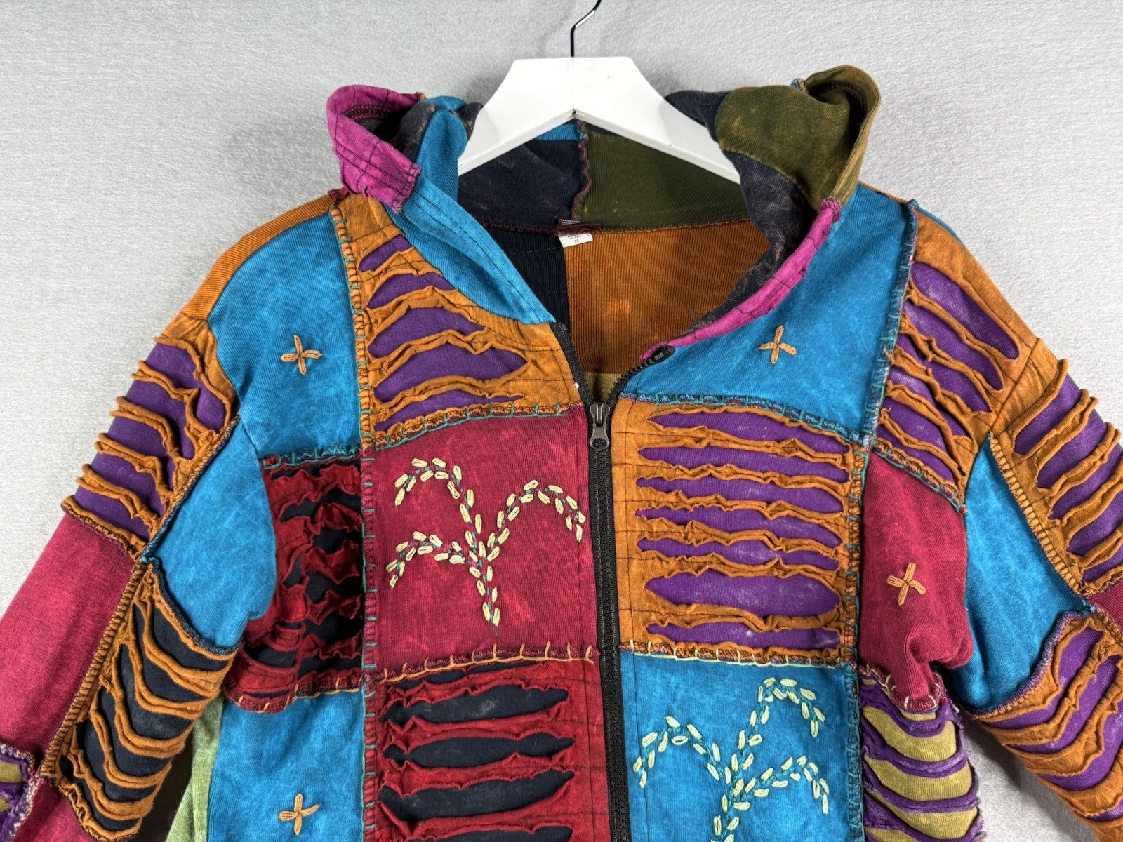 KPC Patchwork Pixie Hoodie Full Zip Jacket Womens… - image 2