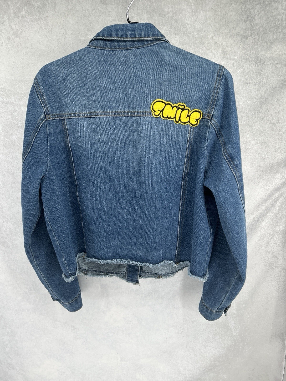 Highway Patchwork Cropped Jean Jacket Juniors XL … - image 8