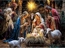 500 Piece Puzzle for Adults,Holiday Christ is Born Puzzles Adults Kids... 