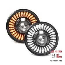 7 Inch Round LED Headlight Assembly, High and Low Beam White Amber, 7inch 2pcs