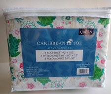 Caribbean Joe, Coastal 4PC Sheet Set, Queen, Turtle-Beachy Cove