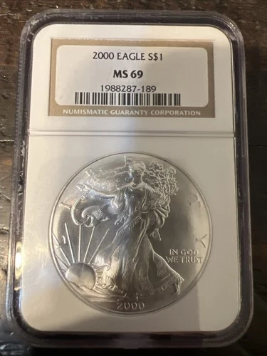 2000 Eagle S$1 ~ NGC MS69 Brown Label Silver Dollar