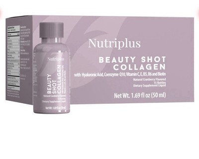 FARMASI NUTRIPLUS BEAUTY SHOT COLLAGEN NATURAL CRANBERRY FLAVORED 15 BOTTLES