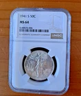 1941-S Walking Liberty Half Dollar 50C NGC MS 64