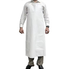 Waterproof and Oilproof Vinyl Bib Apron, Large, White Free Shipping New