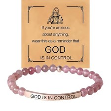 God Is In Control Bracelet, Tube Gold Silver Christian Bracelets for Women - 06