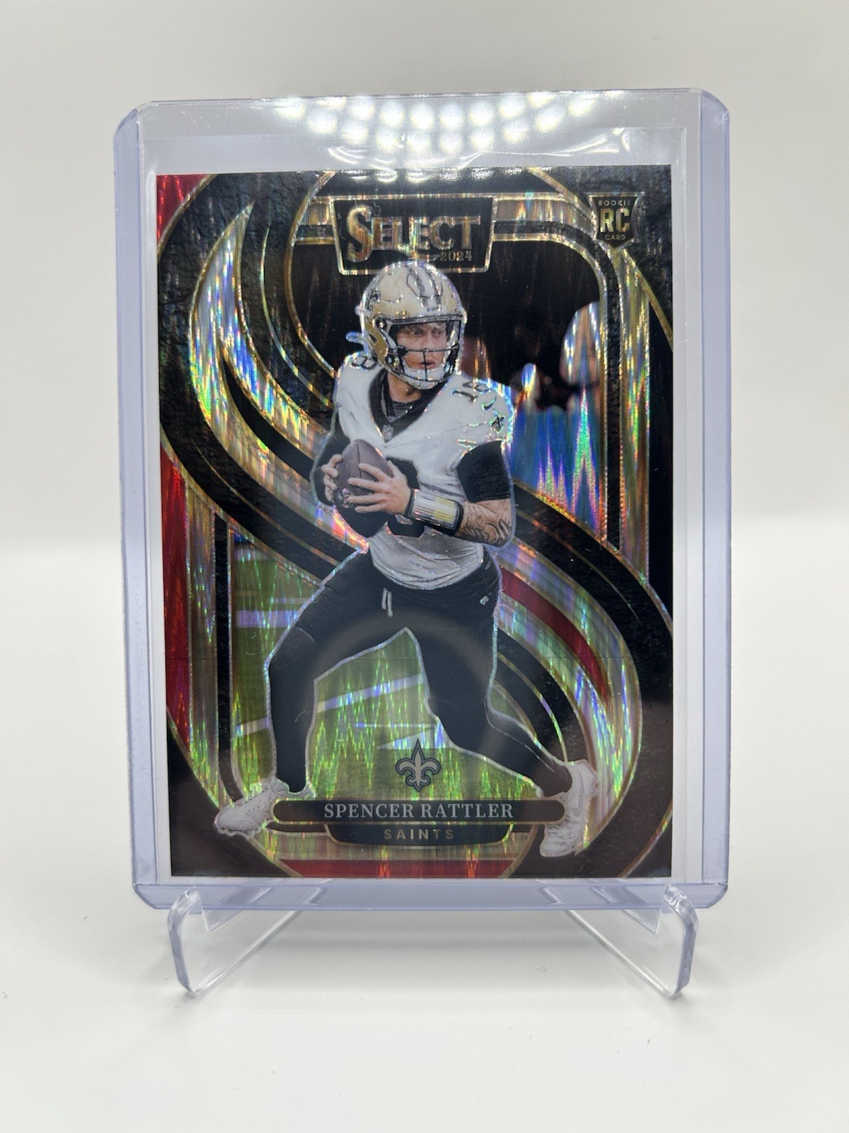 2024 Panini Select - Premier Level Spencer Rattler #130 Black & Red Shock Prizm