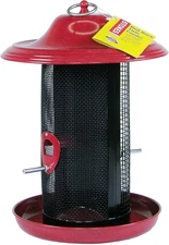 Stokes Select Red Rock Twin Chamber Bird Feeder with Metal Roof, Red, 2.4 Lb See
