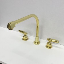 DELTA, water fall polished brass kitchen/bar faucet. wide spread. 2274 pb shp
