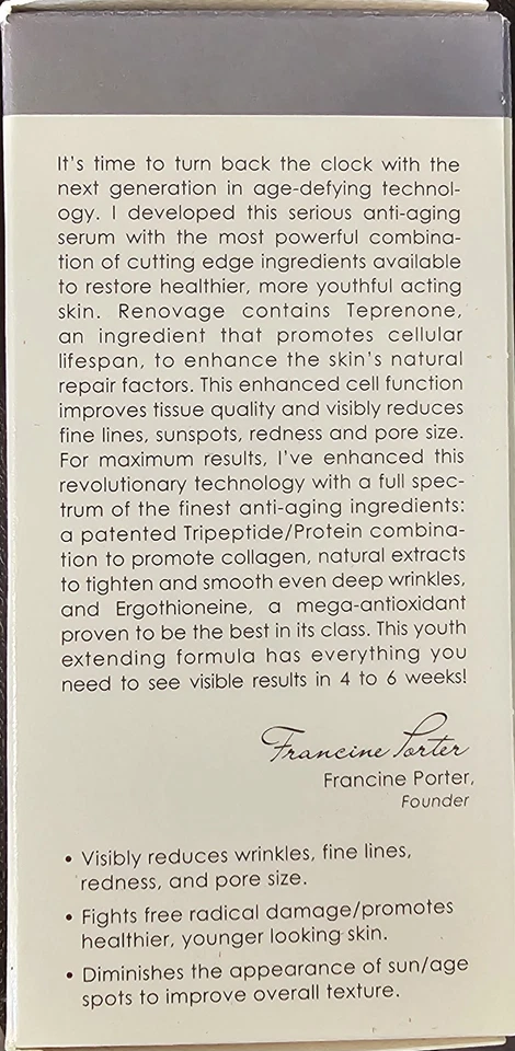 Osmotics Renovage Cellular Longevity Serum 1 fl oz (30 ml) rosto antienvelhecimento - Imagem 2 de 4