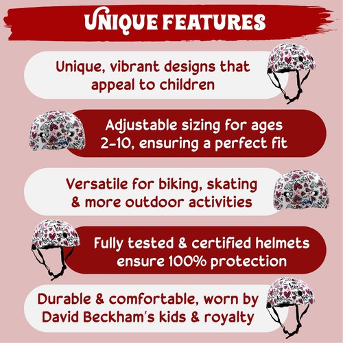 Childs Toddlers Kids Children Helmet Cycling Skateboarding Scooter Adjustable - Picture 6 of 6