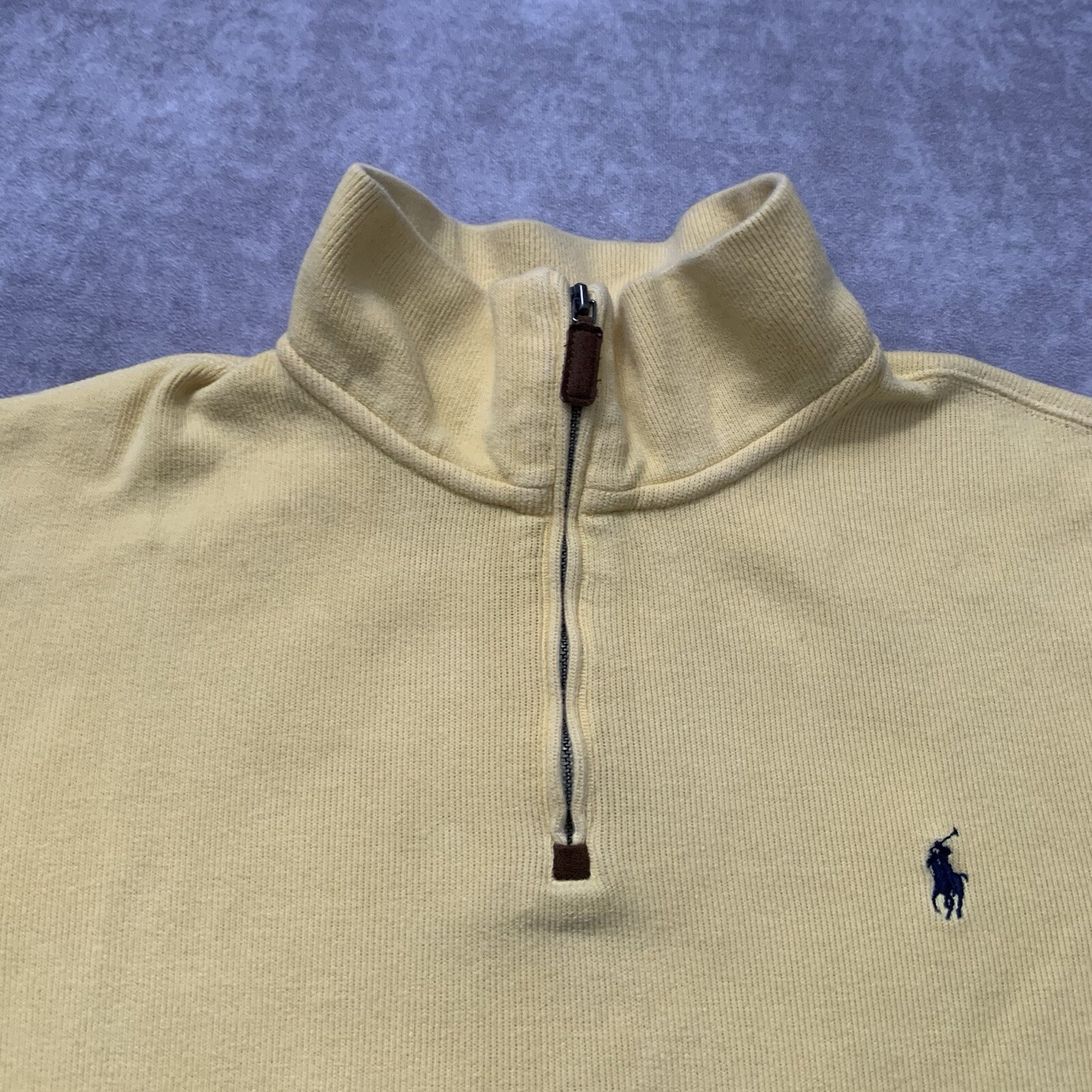 Polo Ralph Lauren Felpa 1 4 Zip Taglia L Giallo Pullover Logo Pony