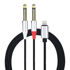 Lightning To Dual 6.35Mm Mono Stereo Y-cable Splitter Lightning To Dual