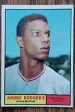 1961 Topps Andre Rodgers, Infield-Outfield , Milwaukee Braves Baseball Card #183