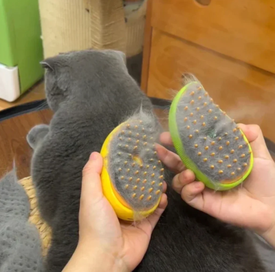 Spazzola A Vapore Per Gatti 3 In 1 - Pettine Massaggiante, Antiforfora, Ricaricabile USB-C - Foto 6