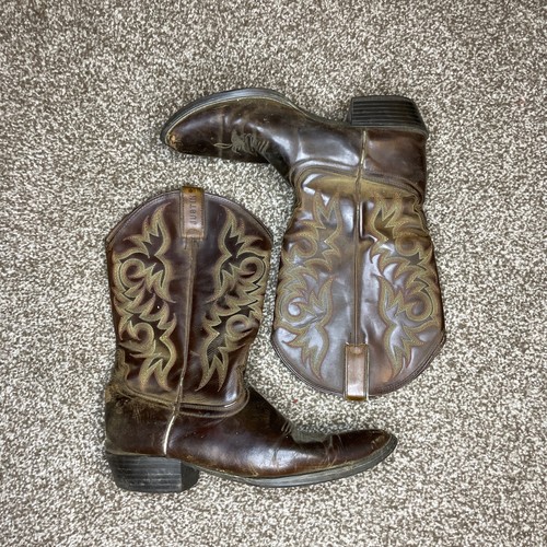 Justin Stampede Western Cowboy Boots Leather Apache Style 2551 Mens 12