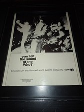 The Who Sunn Amplifiers Rare Original 1968 Promo Poster Ad Framed!