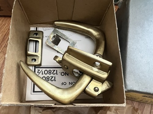 Stanley Kit Serratura Porta Schermo e Tempesta 1280 F Ottone Placcato Nuovo Acciaio - Foto 4 di 10