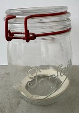 Le Parfait Super Embossed 0.75L Clear Glass Canning Jar w/ Bail Wire Locking Lid