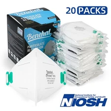 20PCS MEDICAL N95 Masks Particulate Respirator Protective Face Mask Disposable