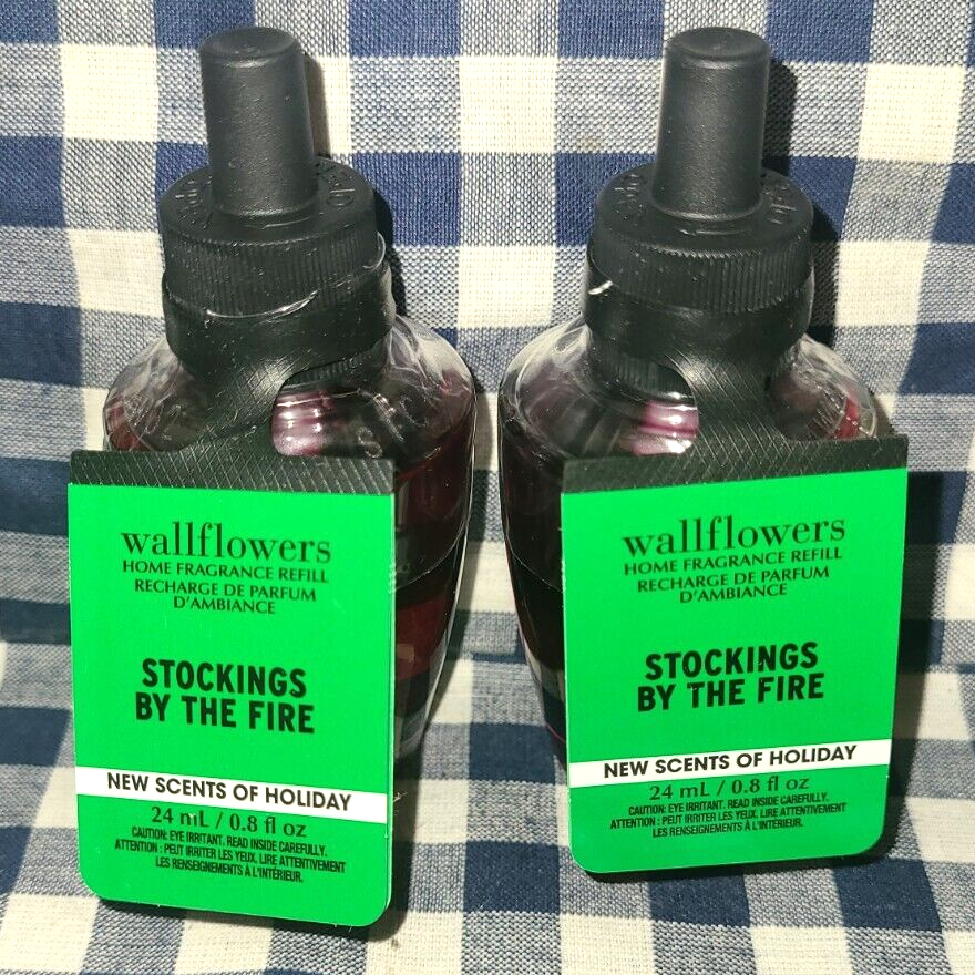 ALL NEW 2-Pack STOCKINGS BY THE FIRE Wallflower Refill Bulbs Bath & Body Works