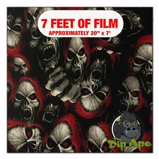 Hydrographic film Red Riding Hood Skulls hydro dipping 7' x 20" hydro dip