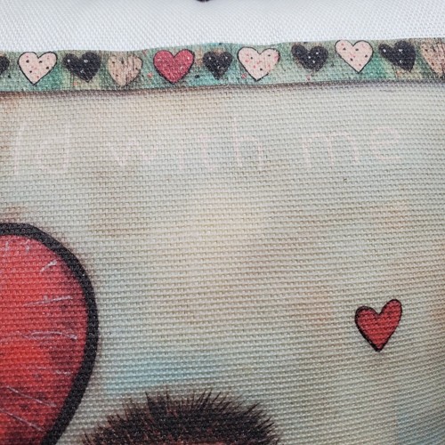 VINTAGE FOLK ART PRIMITIVE VICTORIAN STYLE VALENTINE BOY PORTRAIT POEM PILLOW - Picture 5 of 15