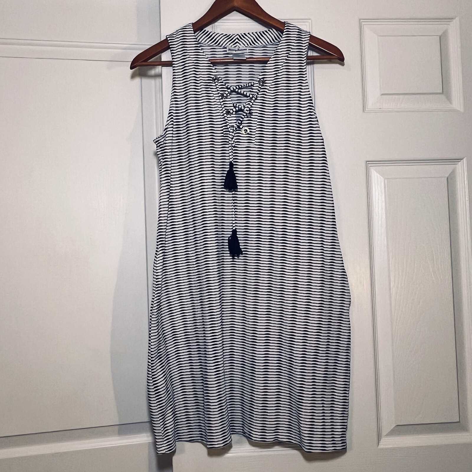 Tommy Bahama Dress Beach Coastal Tassels Sleeveless Comfy Pockets S/P