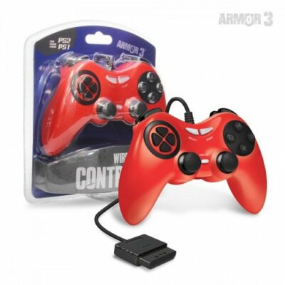 Armor3 Wired Game Controller for PS2 (Red or Black)