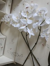 3 Stems Big Artificial Silk Orchid, Home/ Wedding Decoration 27"H Flower 3" W