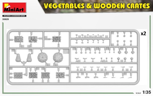 Miniart 35629 - 1/35 Vegetables in wooden boxes scale plastic model kit - Picture 6 of 12