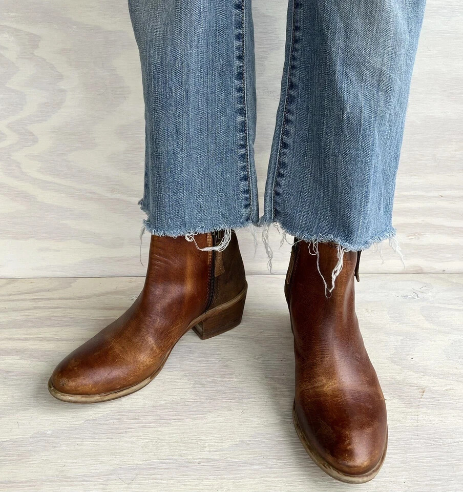 ROAN By Bed Stu Liz Distressed Leather & Suede 2- Zip Handmade