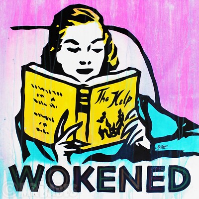 White Girl Woke - Original Pop Art Painting By Babes Kopp - Get Wokened Satire