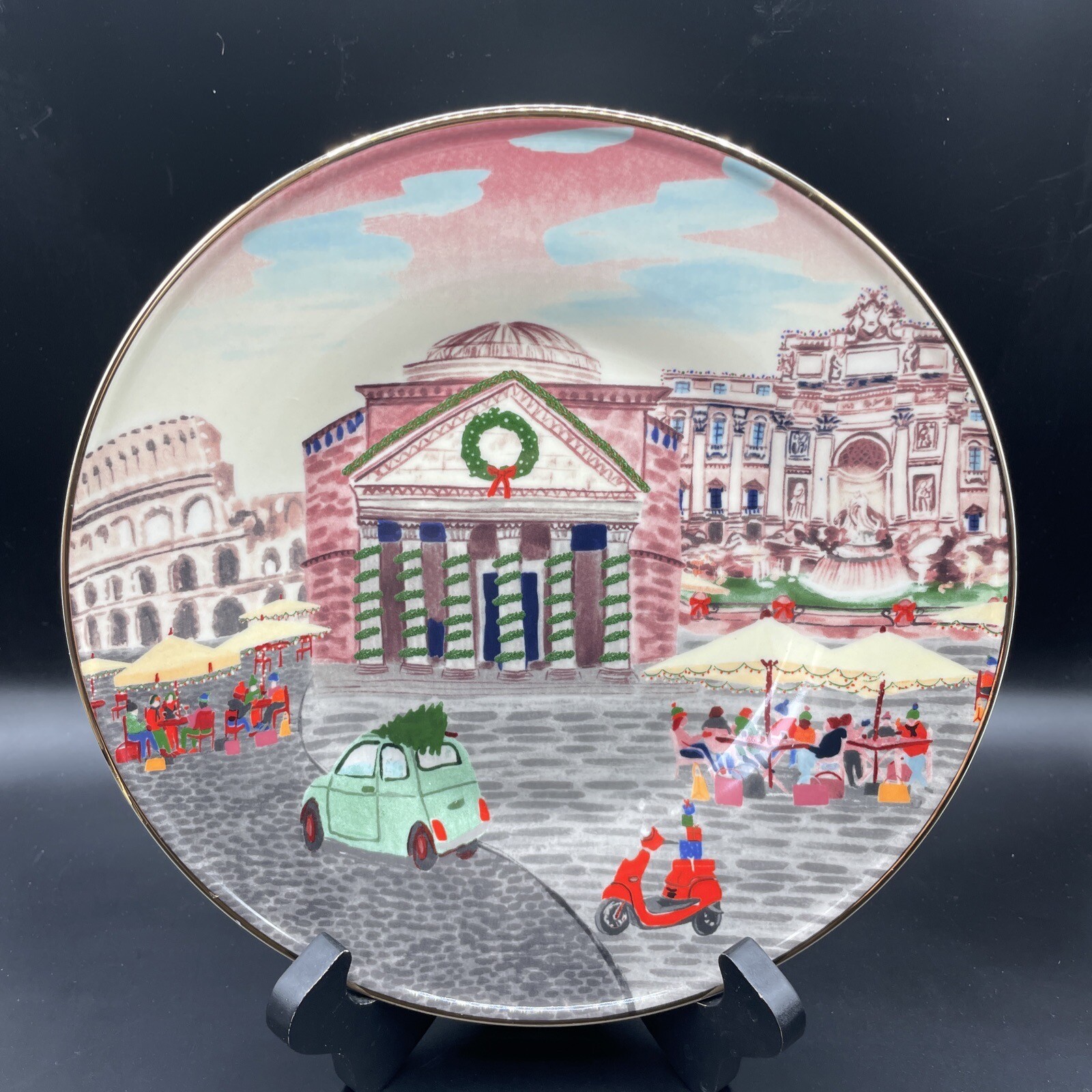 Anthropologie Holiday in the City Dessert Plate Rome 8.25” New eBay