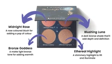 LASplash Cosmetics Moonlight Glow 4 Shades Face Palette Blush Bronzer Highlight