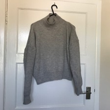 SheIn Grey High Neck Jumper Size S 8 Long Sleeve High Neck