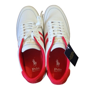 Polo Ralph Lauren Men's Sneakers Sz 14 Heritage Stripe Logo Shoes
